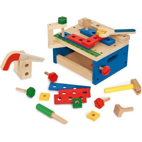 Banc de lucru din lemn de jucarie cu fierastrau si ciocan Melissa & Doug 9386 - imagine 7